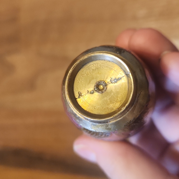 Vintage Brass Enameled Floral Bud Vase - Picture 6 of 12